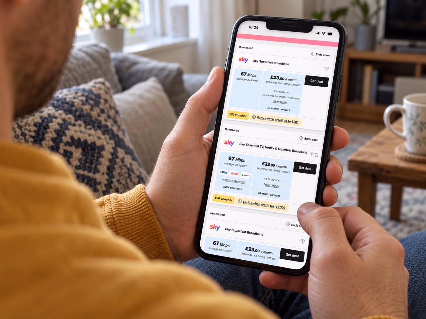 Tenant using broadband at home