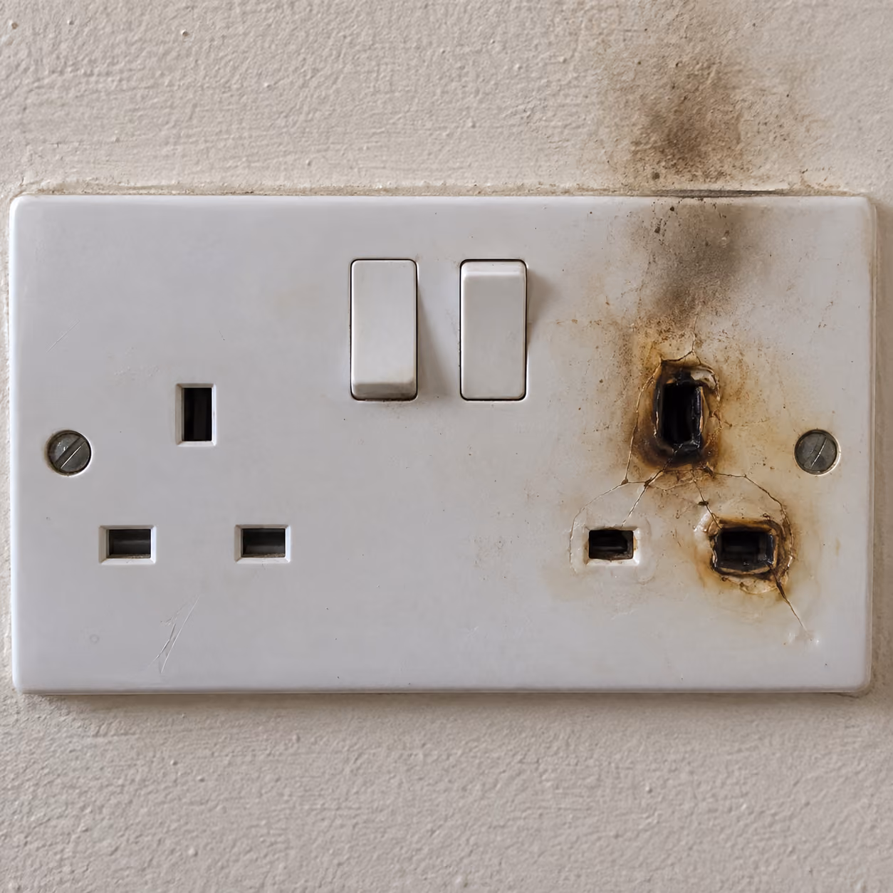 Unsafe electrical fittings in a rented home
