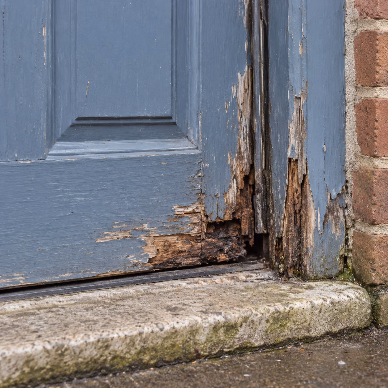 A defective external door in a rented home